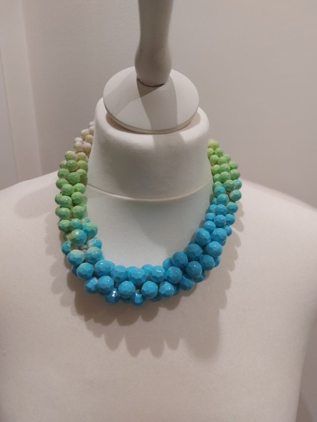 Collares con cuentas de cristal metale cuero...