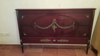 Cabecero antiguo madera bronce dorado