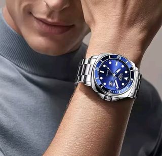 Reloj LIGE Hombre Azul Plata