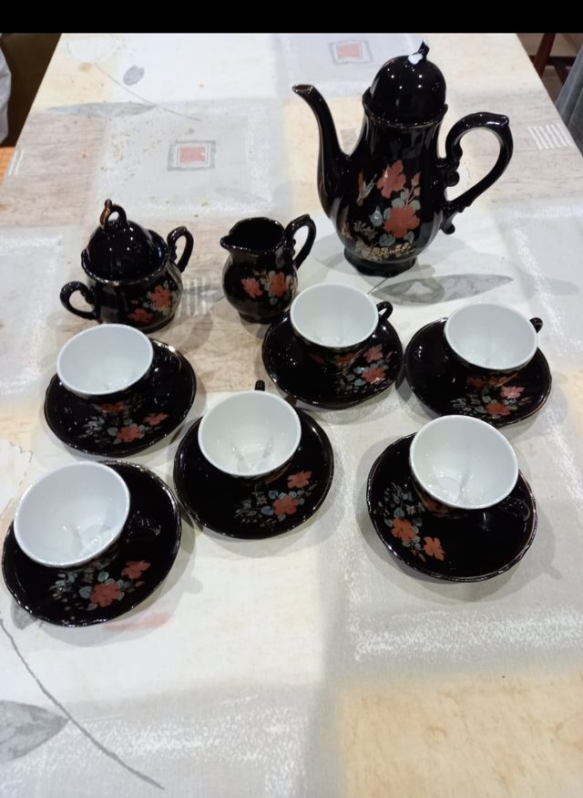 Juego té café Japón - Porcelana negra