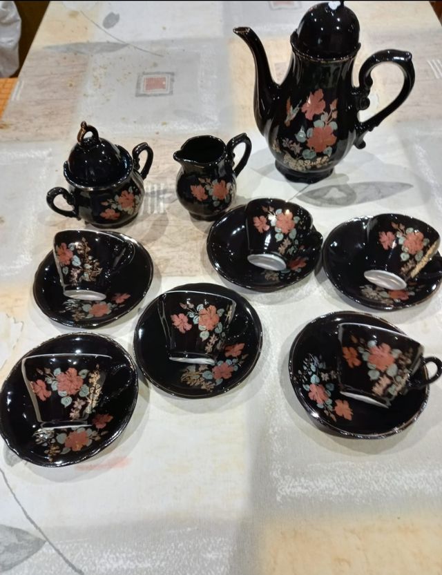 Juego té café Japón - Porcelana negra