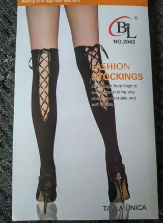 Medias negras corseteadas sexy