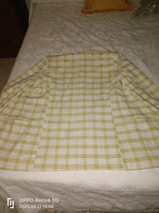 Americana cuadros beige-amarillo