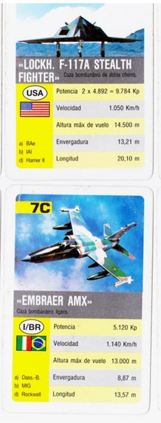Baraja PRECINTADA jets juego infantil 90s fournier