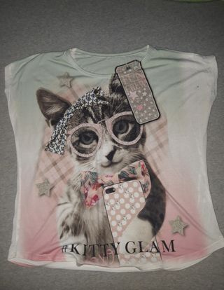 Camiseta Gato Glam - Talla XL
