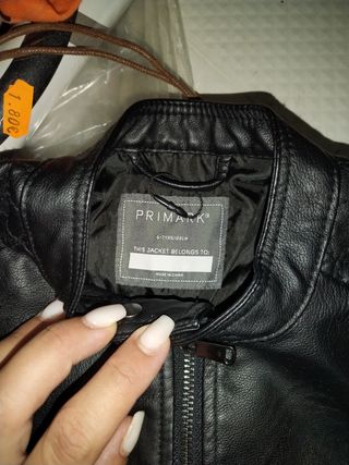 Chaqueta cuero negra niño 6-7 años