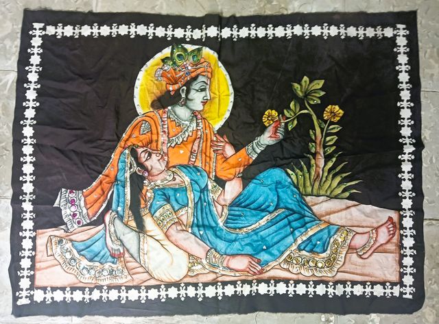 Tapiz hindú - Krishna y Radha - 5€