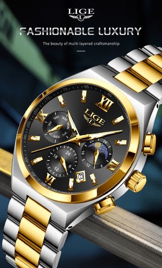 Reloj LIGE dorado y plateado