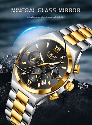 Reloj LIGE dorado y plateado