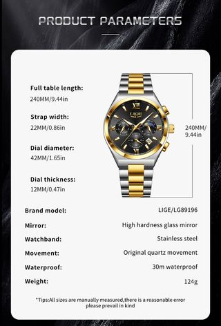 Reloj LIGE dorado y plateado
