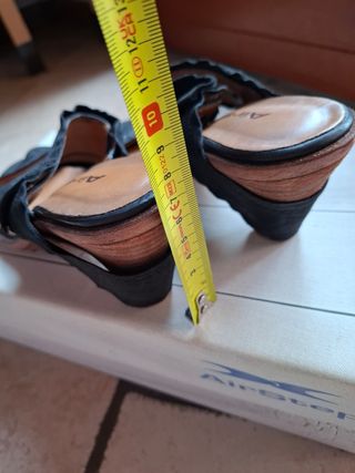 Sandali Airstep neri in pelle con zeppa 37 nuovi