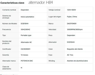 Generador grupo electrógeno 37 KvA  Marca: Compal