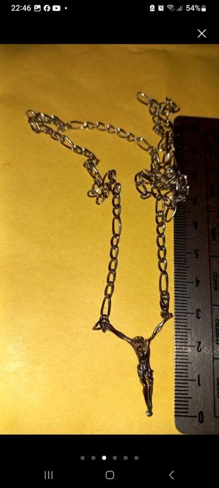 Cadena plata 50cm Cristo