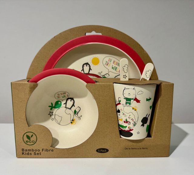 Vajilla Infantil Bambú - 5 piezas