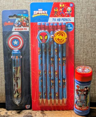 Set Spiderman: Penne, Matite e bolle di sapone