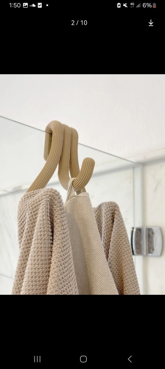 Ganchos mampara ducha - Beige