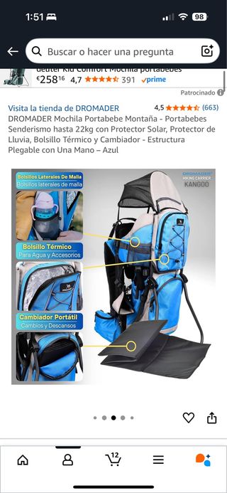 Mochila Portabebés DROMADER Montaña