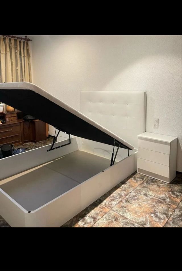 Canapé cama 90 - beige y blanco