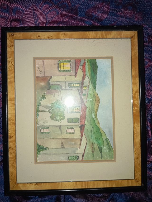 Acuarela Paisaje - Cuadro/buen enmarcado