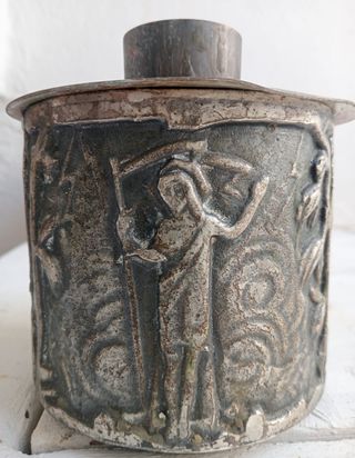 Velones antiguos metal plata