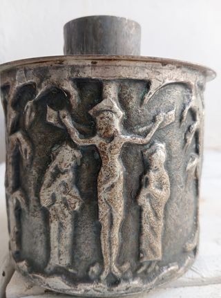 Velones antiguos metal plata