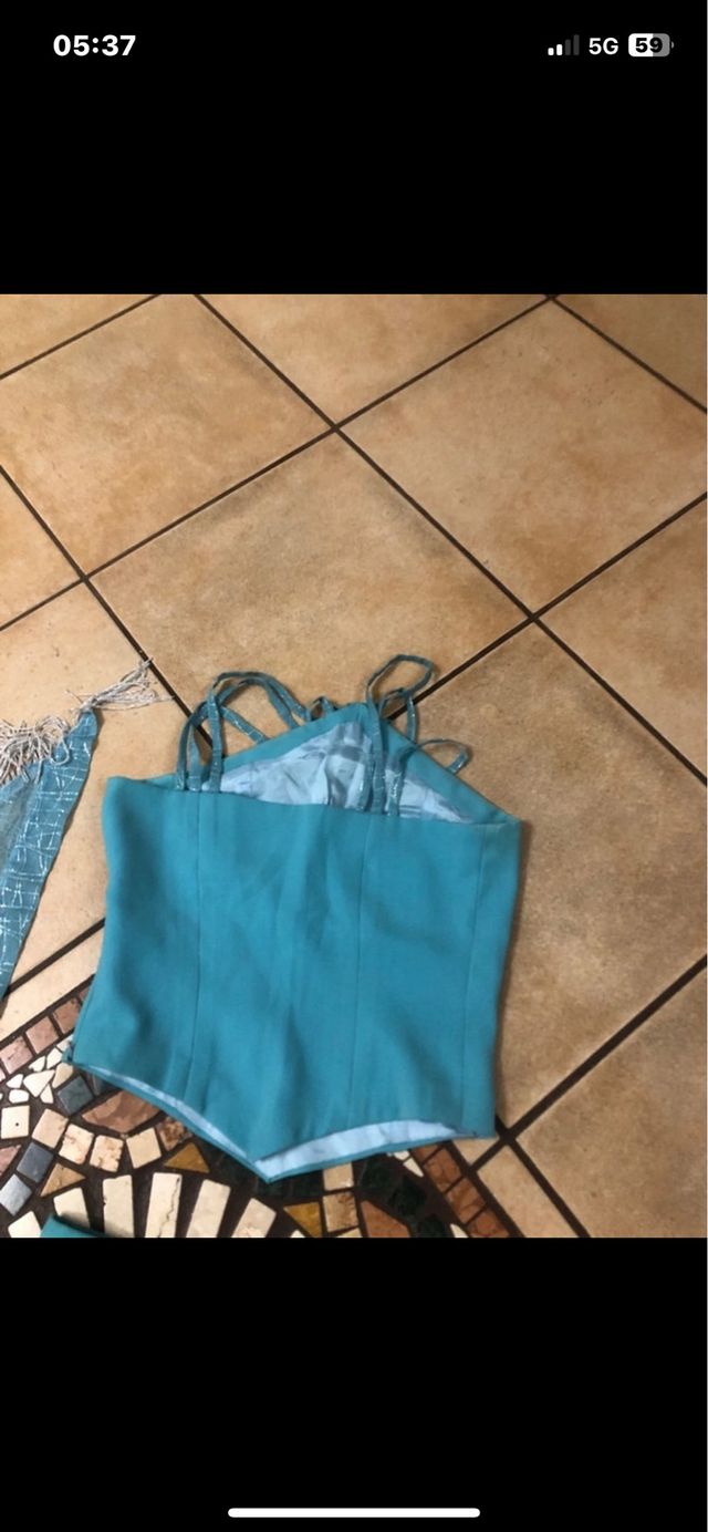 Vestito cerimonia azzurro - top e gonna