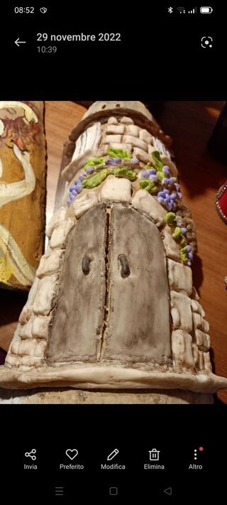 Tegola artistica decorata a mano