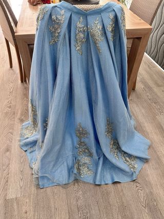 Vestido 15 años azul y plata 