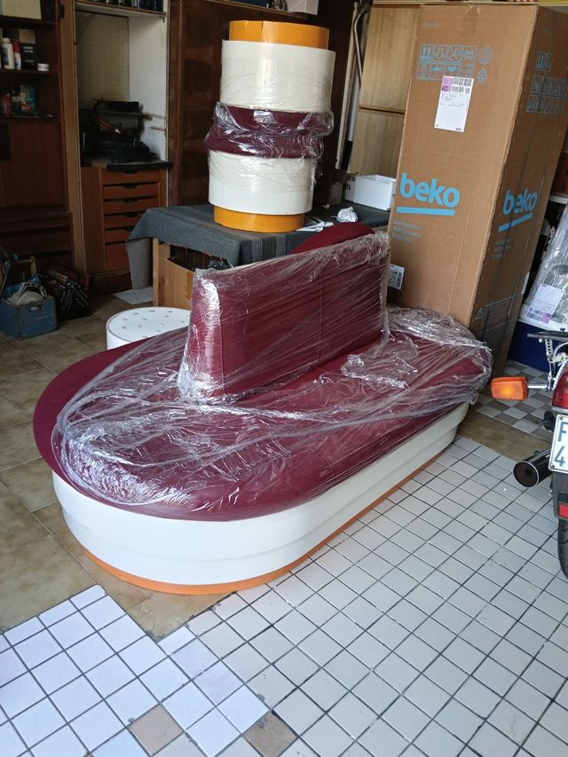 Divano vintage rosso&bianco