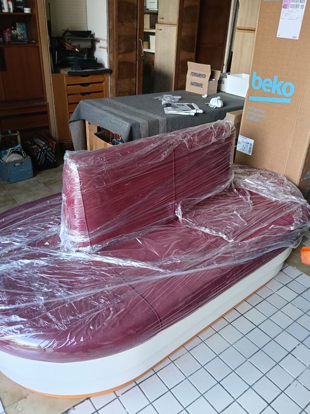 Divano vintage rosso&bianco