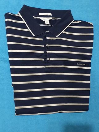 Polo Calvin Klein rayas azul marino M