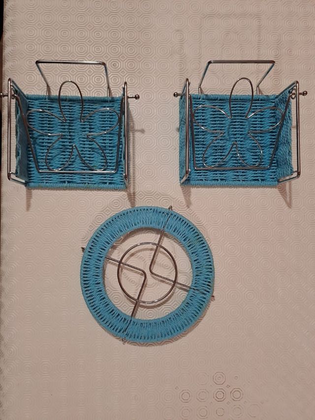 Set Porta Tovaglioli & Sottopentola Azzurro