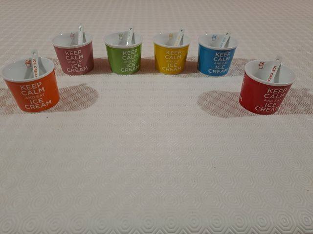 6 Bicchieri gelato ceramica vintage
