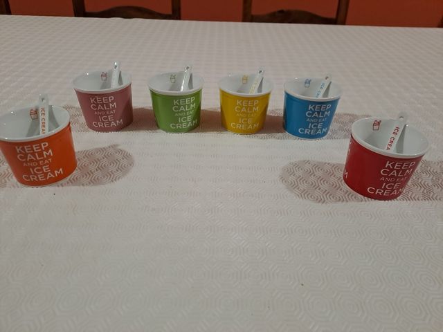 6 Bicchieri gelato ceramica vintage