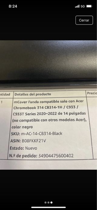 Protector Chromebook 14" negro