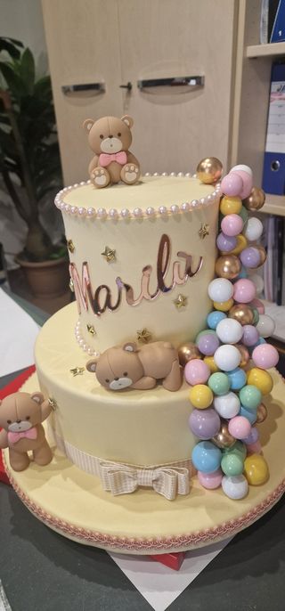 Torta compleanno in gomma eva tema orsetto
