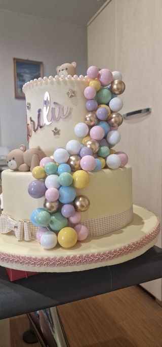 Torta compleanno in gomma eva tema orsetto
