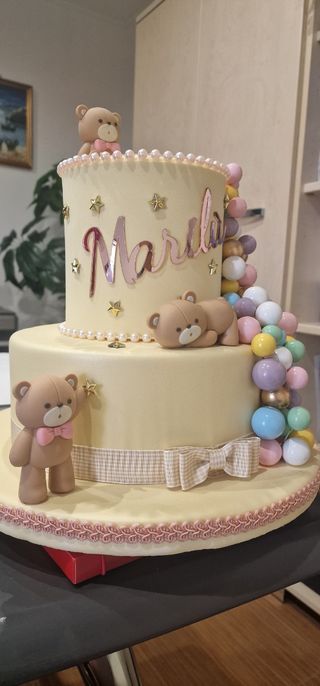 Torta compleanno in gomma eva tema orsetto