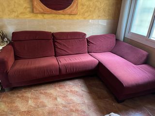 Sofá chaise longue granate