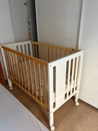Cuna bebé madera blanca