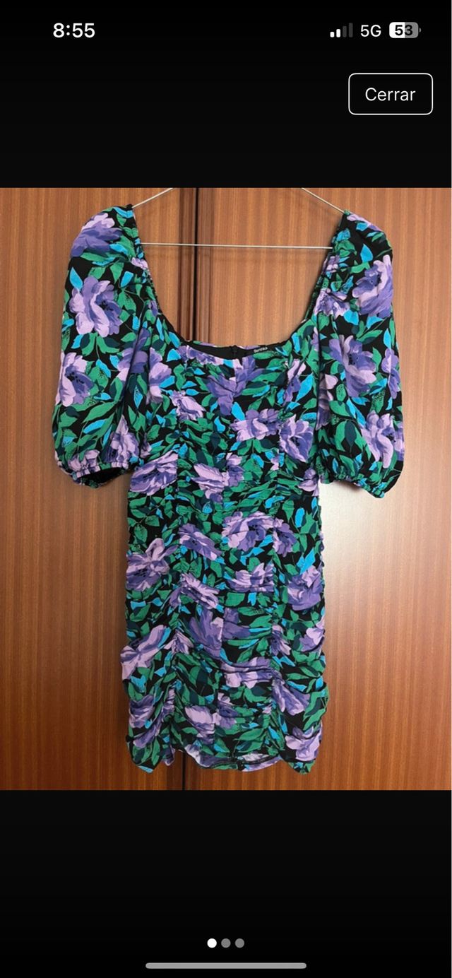 Vestido floral - Verde y morado