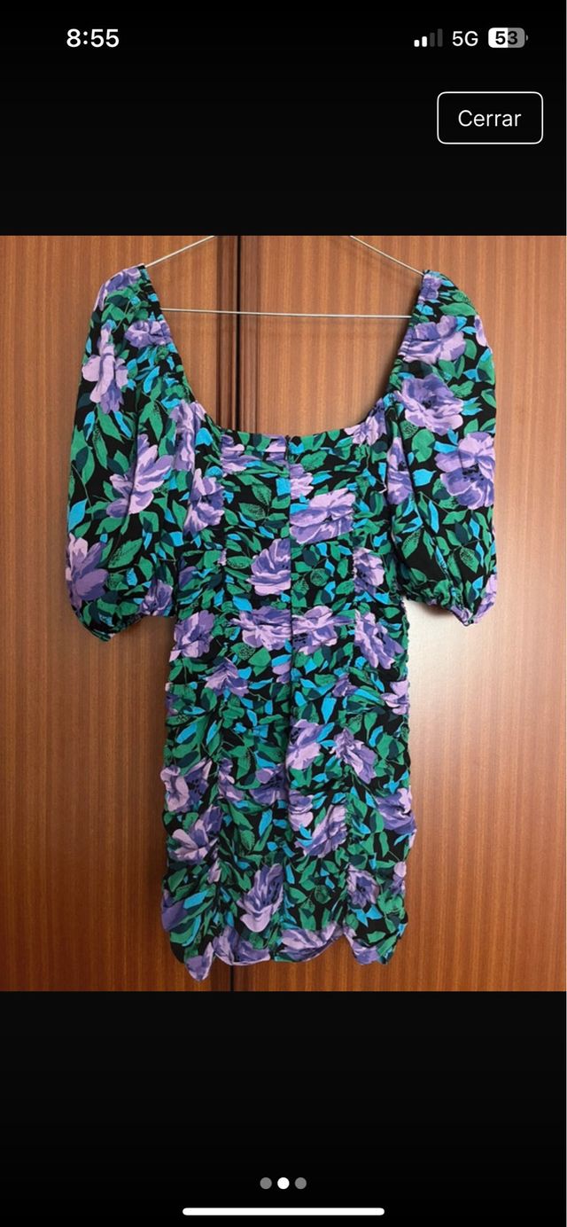 Vestido floral - Verde y morado