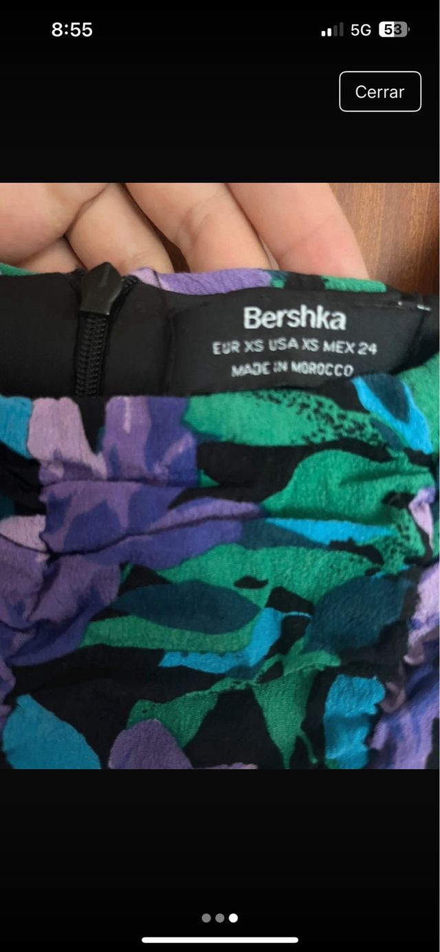 Vestido floral - Verde y morado