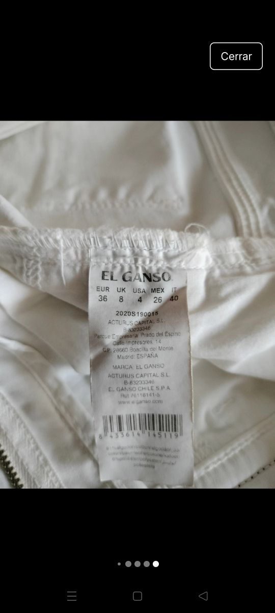 Vaqueros El Ganso blancos