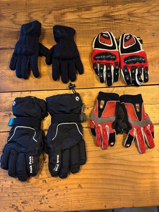 4 pares guantes moto - Talla S - invierno/verano