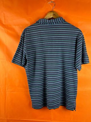 Polo a righe Patagonia blu marino M