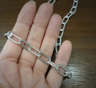 Collar plata eslabones - charms