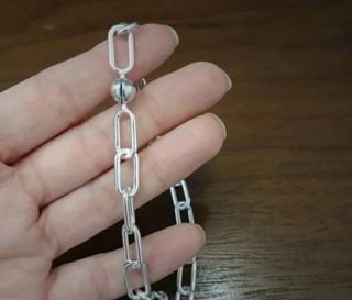 Collar plata eslabones - charms