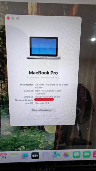 MacBook Pro 13 2012 16Gb RAM 500Gb SSD bat. nueva