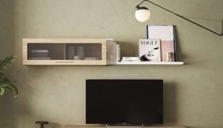 Vitrina horitzontal + estant (Roure i Blanc)